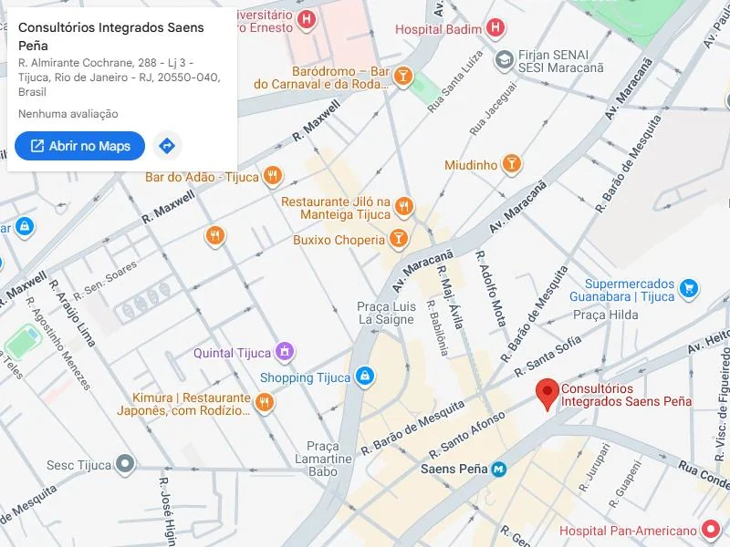 Mapa da região com a localização da Rua Almirante Cochrane, 288, perto da Praça e do metrô Saens Peña